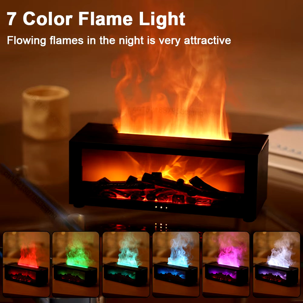 Flame Essential Oil Diffuser & Air Humidifier – LED Mood Light, Remote Control, Automatic Aroma Mist